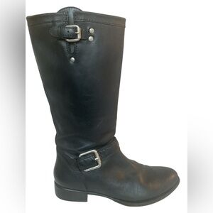 Corso Como Anthropologie Black Leather Buckle Riding Boots Low Heel size…